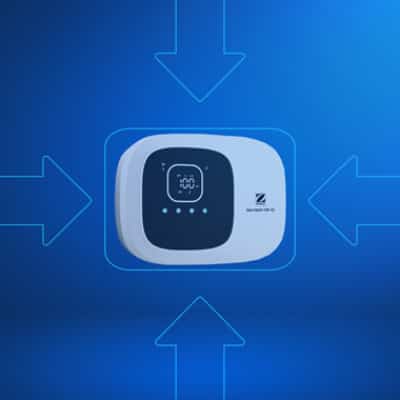 Image de l'electrolyseur avec des flèches pour signaler qu'il est compact